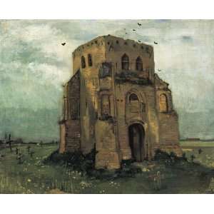 Oil Painting Country Churchyard and Old Church Tower Vincent van Gog