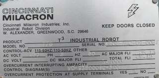 Cincinnati Milacron T3 776 Robot Arm ~5000 pounds 6 axi  