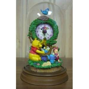   the Pooh and Piglet in Glass Dome Anniversary Clock