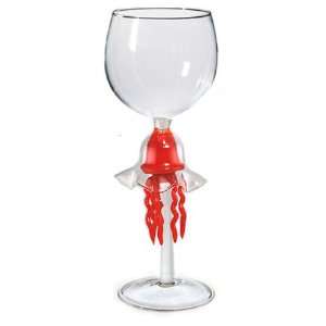  Hand Blown Wine Glass with Octopus Stem 