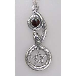   Snake Accented With a Genuine Bloodstone The Silver Dragon Jewelry