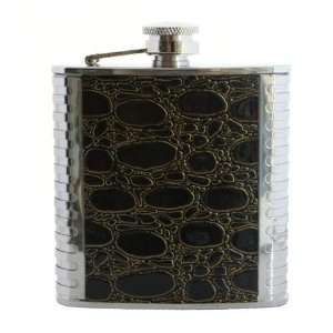  Flask w Croc Leather Finish 6oz #1