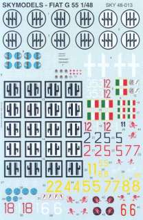 Sky Models Decals 1/48 FIAT G 55 Italian WWII Fighter  