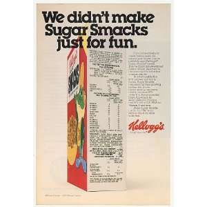  1977 Kelloggs Sugar Smacks Cereal Box Photo Print Ad 