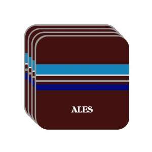 Personal Name Gift   ALES Set of 4 Mini Mousepad Coasters (blue 