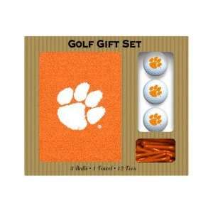  Clemson Tigers Embroidered Towel, 3 balls and 12 tees gift 