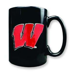 University of Wisconsin Black Ceramic Coffee Mug 15oz  