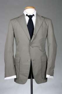   Brooks Brother Olive Khaki Cotton Travel 2 Piece Suit 38 R  