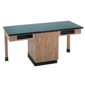  Woodcraft C2104K UV Finish Solid Oak Wood 2 Station Table with Book 