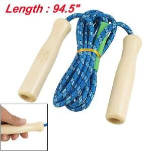  Como Exercise Training Wooden Handle Blue Skipping Rope 2 