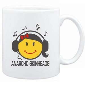  Mug White  Anarcho Skinheads   female smiley  Music 