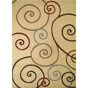  Istanbul Scroll 5 3 Round ivory Area Rug