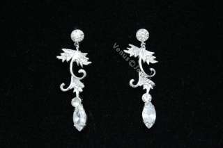Bridal Wedding Leaf & Vine Crystal Necklace Set 1259  