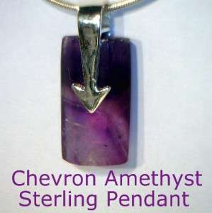   Amethyst Gems Handmade Sterling Silver Gents Ladies Arrow Pendant