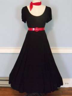   BLACK VERY FULL SKIRT LUCY DRESS ROCKABILLY SWING PINUP S  