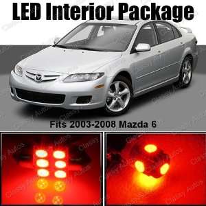    Red LED Lights Interior Package Deal Mazda 6 (8 Pieces) Automotive