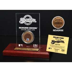    Miller Park Infield Dirt Coin Etched Acrylic