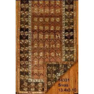  3x13 Hand Knotted Sivas Turkey Rug   310x134