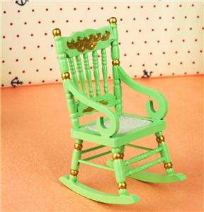 Dollhouse Furniture Classic Rocking Chair Wood Rocker  