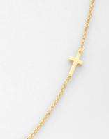New Gold Silver Plated Horizontal Sideways Double Cross Chain Necklace 