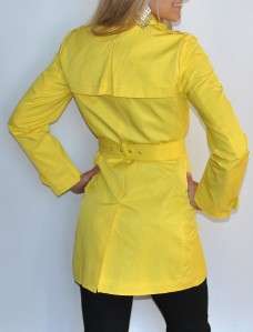 New Womens Kenneth Cole Trench Coat Rain Coat/ Yellow /Size Medium