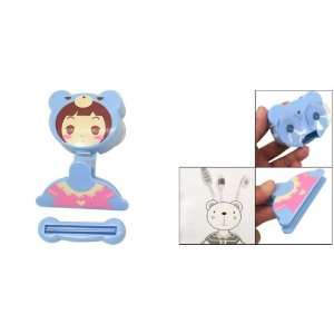   Blue Plastic Toothbrush Holder Toothpaste Clip Crusher