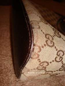 GUCCI GG Brown Logo Fabric Small Hobo 10x 6 X3.5 MUST SEE  