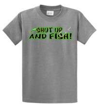 SHUT UP AND FISH FISHING FISHERMAN T SHIRT SHIRT  