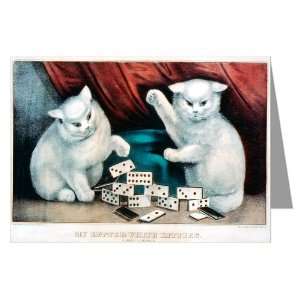   and Ives Little White kitties Playing Dominoes