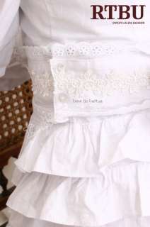 RTBU Shiro Loli Lolita 100% Cotton White Shirt+Sleeve M  
