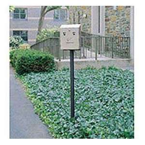  In Ground Mounting Pole For Smokers Station, Black, 2Dia 