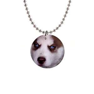  Siberian Husky Puppy Dog 17 Button Necklace B0631 