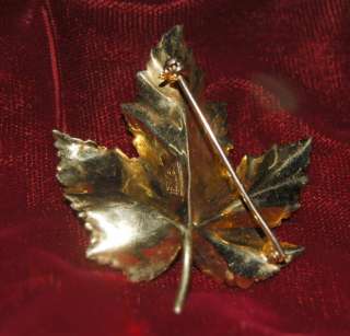 Tiffany & Co. Gold Maple Leaf Pin Brooch  