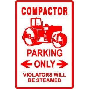  COMPACTOR PARKING roller heavy equipment sign