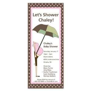  Showered In Pink Polka Dots Baby Shower Invitation Health 