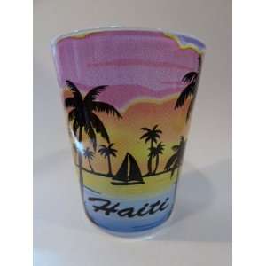  Haiti Palm Sunset Shot Glass