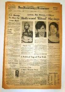   10, 1969   SF Examiner   SHARON TATE Murdered    by MANSON FAMILY