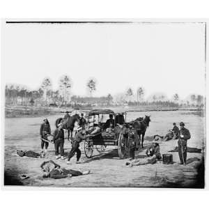  Civil War Reprint Unknown location. Zouave ambulance crew 