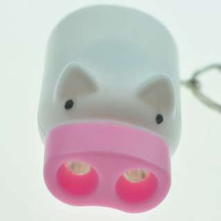 Newest Fashion Cute LED Pig Shape Hand Key Chain Squeeze Flashlight 