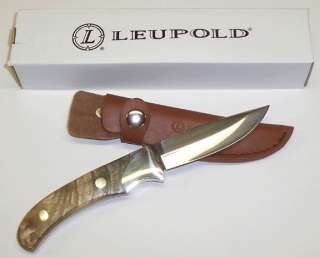 Leupold Fixed Blade Hunting Skinning Skinner Knife Leather Sheath FAST 