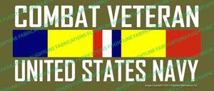 Combat Veteran NAVY Combat Action Ribbon Vinyl Sticker  