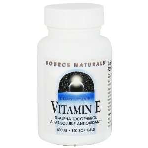  Vitamin E d alpha Tocopherol 400 IU 100 SG, Source Nat 