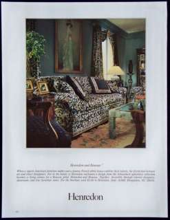 Vintage Magazine Ad Henredon Furniture Boussac Fabric  
