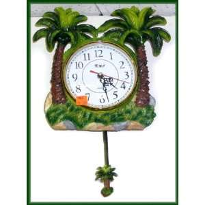 Palm Trees Pendulum Wall Clock DK 7666