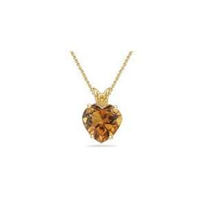  3.01 Cts Citrine Scroll Pendant in 14K Yellow Gold 