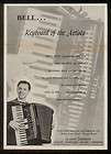 1952 john serry photo bell accordion vintage print ad expedited
