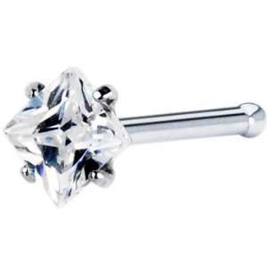  18 Gauge Clear Diamond Shape CZ Nose Bone Jewelry