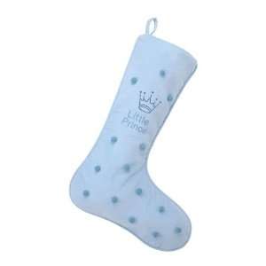  Little Prince Blue Christmas Stocking with Crystal Crown 