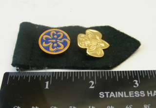 Girl Scout Pins World Association And Gold Tone Trefoil  