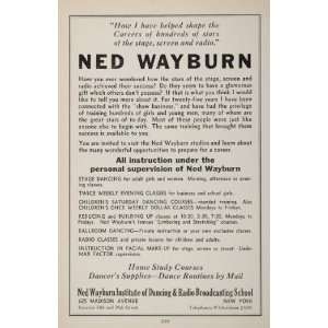  1936 Ad Ned Wayburn Dancing Radio Broadcasting School 